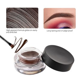Lápiz de Cejas, Gel para Cejas 4D Hair Stroke Brow Stamp Brush Set Pincel para Cejas con Crema para Cejas Multifunción Pincel Realista Ultrafino Angular para Cejas Kit de Maquillaje (Marron Oscuro)