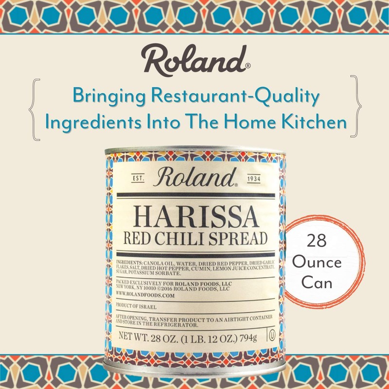Roland Foods Harissa Red Chili Spread, Specialty Imported Food, 28-Ounce
