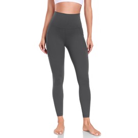 HeyNuts Yoga Pro 7/8 Leggings with Pockets for Women, High Waisted Compression Tummy Control Workout Yoga Lounge Buttery Soft Pants Graphite Grey_25'' S(4/6)