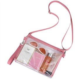Bagenius Clear Purse Stadium Approved for Women, Transparent Clear Bag with Removable Straps for Work Festival Sporting Events and Concert - Pink