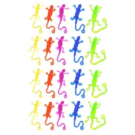 NUOBESTY Sticky Lizards Toys Sticky Gecko Party Favors Goodie Bag Stuffers Stretchy Rubbery Reptile Wall Crawling Gecko Lizards for Kids Novelty Toys Halloween Pinata Filler 20Pcs