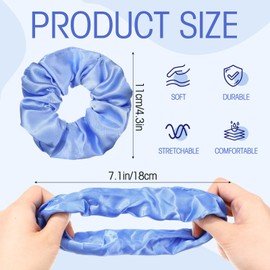 Tatuo 24 Pieces Rainbow Hair Scrunchies Elastic Bands Scrunchy Colorful Hair Ties for Women Girls Gymnastics Birthday Party Favors, Large (Blue Series Color,Satin)