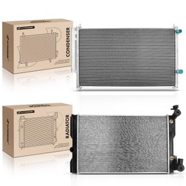 A-Premium Engine Coolant Radiator & A/C Condenser Cooling Kit Compatible with Toyota Corolla 2009-2013, Matrix 2009-2013 & Pontiac Vibe 2009-2010, 2.4L, Automatic Transmission, 2-PC Set