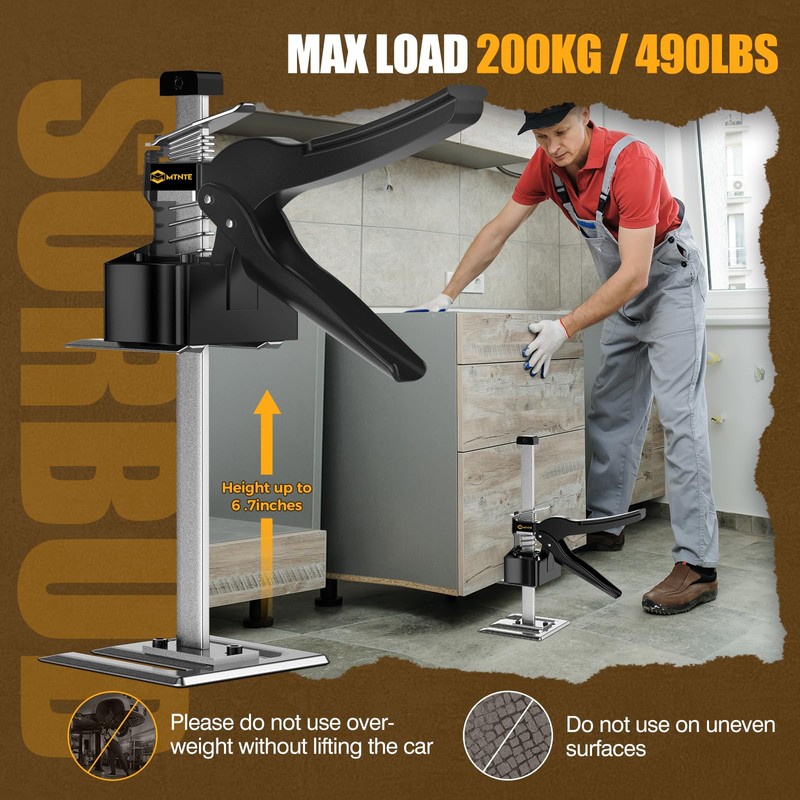 Labor Saving Handle 12 in Lever Arm Lifter Drywall Lift