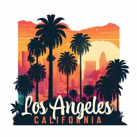 Los Angeles California Design D Souvenir Die Cut Decorative Flat Magnet 2-Inch