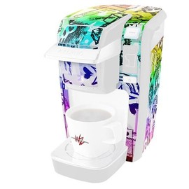 WraptorSkinz Decal Style Vinyl Skin compatible for Keurig K10 / K15 Mini Plus Coffee Makers Scene Kid Sketches Rainbow (COFFEE MAKER NOT INCLUDED)