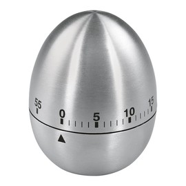Xavax Analogue Timer (Egg Timer with Timer Function, Stainless Steel Kitchen Alarm, Kitchen Timer) Silver