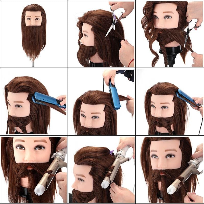 Mannequin Doll Male Men Training Head Styling + Free Clamp