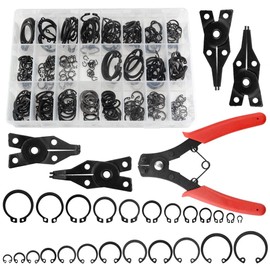 TOVOT 260PCS Circlips Assortment Kit with 4 in 1 Pliers Stainless Steel Snap-Rings Set C-Clips Internal(8-30MM) and External(4-26MM)
