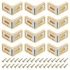 QUARKZMAN 24 Stück 90 Grad Kunststoffeckwinkel, 28x17,5x28mm Regalwinkel mit Schrauben