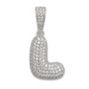 Small CZ .925 Sterling Silver Bubble Letter (S)