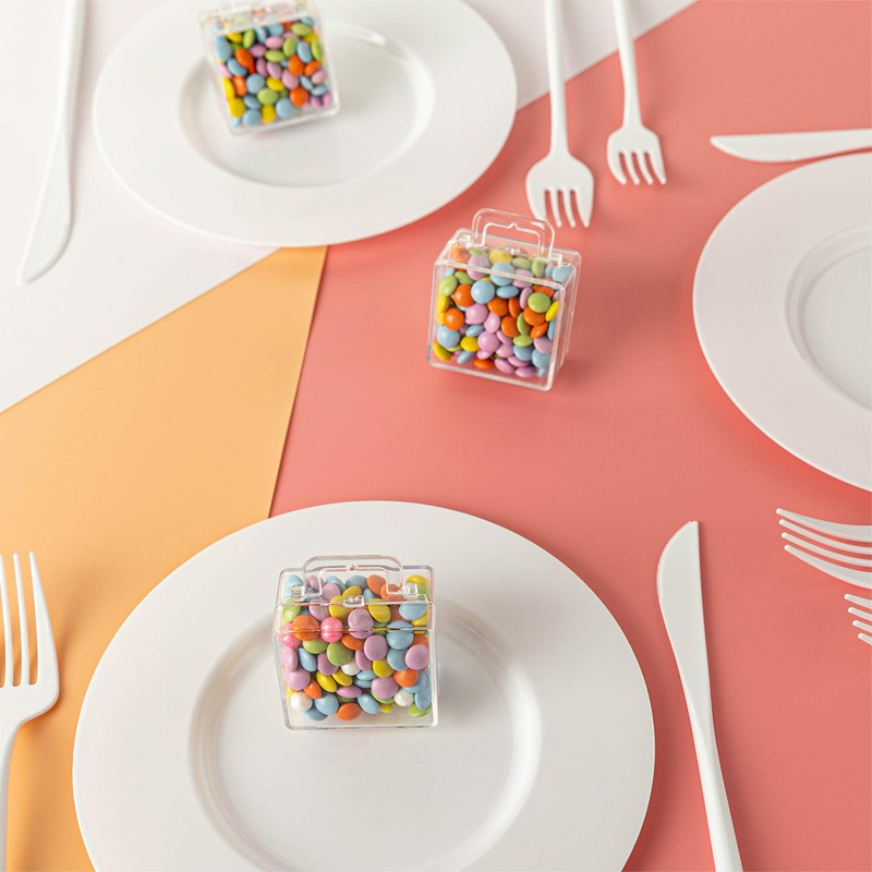 Hammont Suitcase Shaped Acrylic Candy Boxes - 12 Pack -