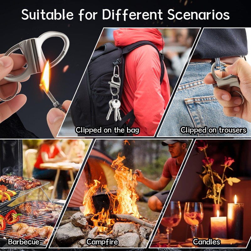 MOCCOOL Keychain Lighter, Permanent Metal Match Strike, Infinity Lighter Waterproof