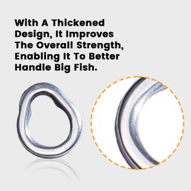 BBBF 40pcs Pear Shape Ring Connector Stainless Steel Solid Seamless Lure Ring for Sea Fishing Tackle Snap Connector Perfect for Slow Jigging with Metal Plates Pear Shaped (SS#44.08lb-40pcs)