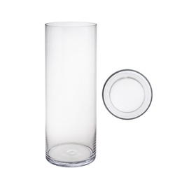 Mega Vases Cylinder Vase 6 Inch x 20 Inch, Decorative Clear Glass with Sturdy Base, Wedding Centerpieces, Flower Bouquets, Home Décor, Celebrations, Parties, Event Planning, Arts & Crafts