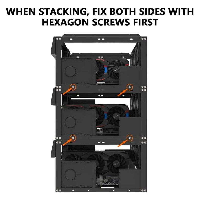 DIY Computer Case PC Frame Desktop Chassis Stackable Rack Stand