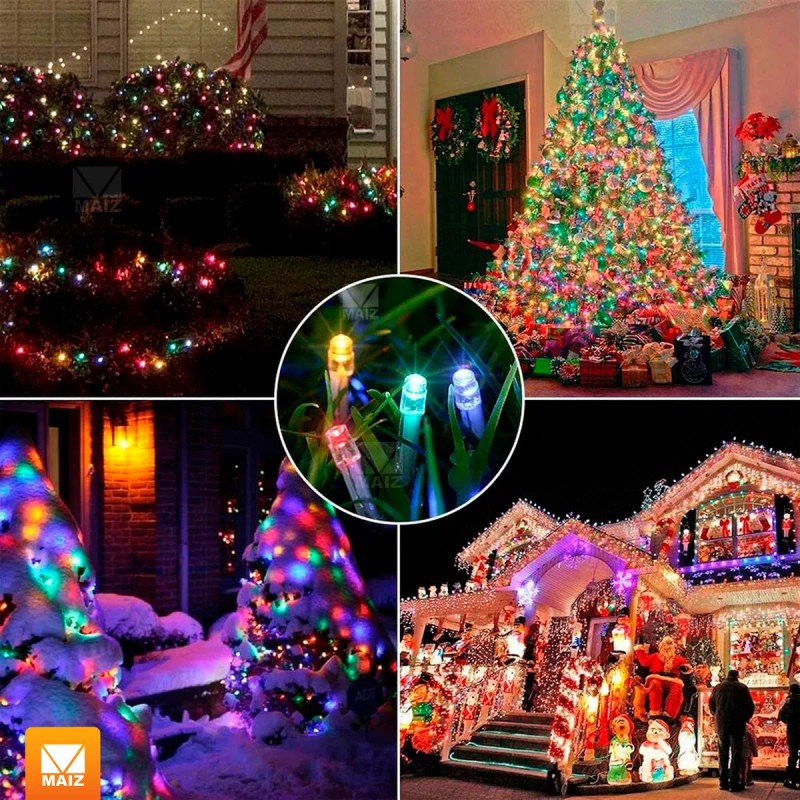Maíz Serie Foco Luces Led Navideñas Decorativa Multicolor 10m