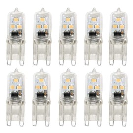 Lxcom Lighting G9 LED Bulb 1W Dimmable LED Corn Light Bulbs 10W Halogen Bulb Warm White 3000K G9 Base Chandelier Light Bulb for Landscape Lighting, AC120V (10 Pack)