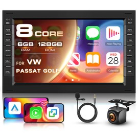 8 Core 6G 128G for VW Passat Golf Jetta T5 EOS Polo Touran Seat SharanRadio Android 7 Inch Touchscreen Wireless Carplay Android Auto, Car Stereo Bluetooth DSP GPS Navigation WiFi FM/RDS Backup Camera