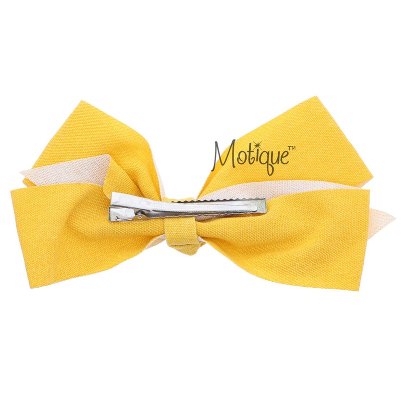 7 inch Canvas Hair Bow-Yellow