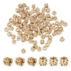 PATIKIL M3x4x5 mm Brass Threaded Insert, 100 Pcs Metric Knurled Nuts Heat Set Insert for Plastic & 3D Printing Components