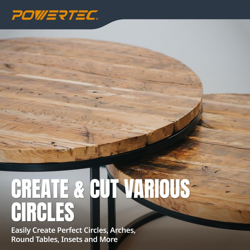 POWERTEC Circle Cutter Router Jig Cuts Perfect Circles from 10”