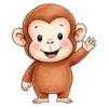 EnjoyView Cartoon Monkey Life Size Cardboard Cutout 1FT Woodland Safari