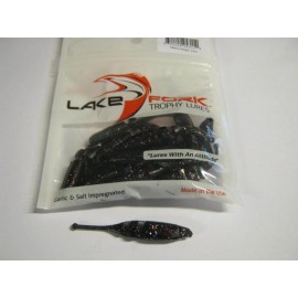 LAKE FORK LFT TROPHY LURES BABY SHAD 15CT BLACK MAJIC