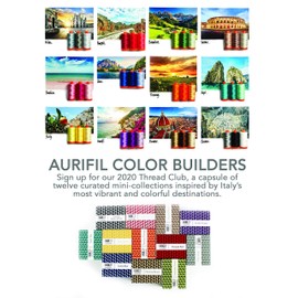 AURIFIL Color Builder May 2020 Pink 100% Cotton Mako 50wt 3 Spools (1300m Each): 2410+2425+2530