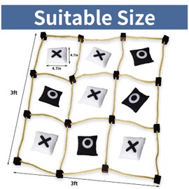 Tic Tac Toe （3ft X 3ft）,Bean Bag Toss（Instant Setup, No Assembly）, Tic Tac Toe Game for Kids & Family