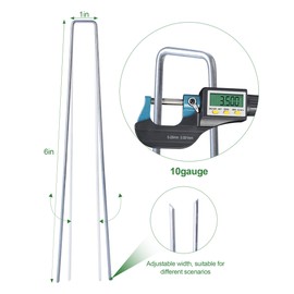 6 Inch Galvanized Landscape Staples, 50 Pack 10 Gauge Garden Stakes, Ground Staples for Securing Weed Fabric Barrier, Fixed Wire Fencing, Edging and Fencing