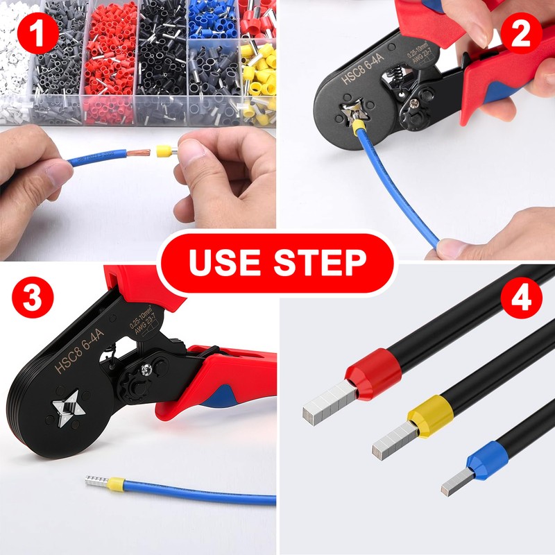 Crimping Pliers Wire End Ferrules Set, 1200 Pieces Ferrules, Cable