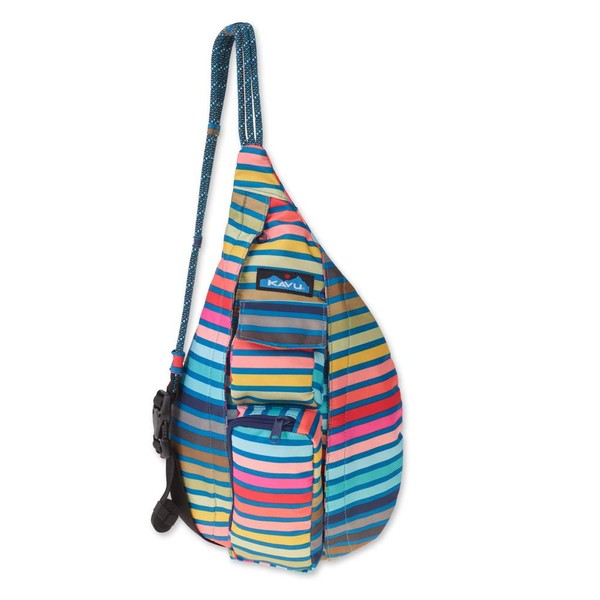 KAVU Mini Rope Sling Bag Polyester Crossbody Backpack - Chroma Stripe