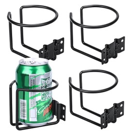 Marinebaby 4 pcs Boat Cup Holder,Stainless Steel Universal Drink Holders,Suitable for Boat,Truck,RV,Tractor,Outdoor Wooden Swing. (Black)