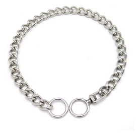 Yorakudo Dog Collar, Chain Collar, Training, For Medium and Large Dogs, Basic Pull Prevention Collar, Durable, Prevents Knots, 360°, Chalk Chain Chain Chain (1.4 x 21.7 inches (3.5 x 55 cm)