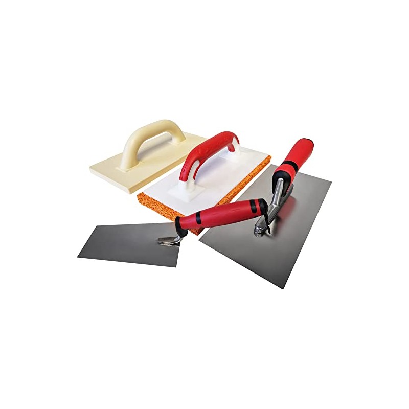 4-Piece Set with Cleaning Tools, Stainless Steel Smoothing Trowel with