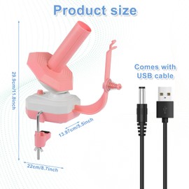 Yarn Winder Pro, Electric Yarn Ball Winder for Crocheting, Upgrade Dual-Spring Tension 10oz Large Capacity, Stepless Speed Automatic Knitting Yarn Winder Wool Spinner Roller for Crochet Lovers(Pink)