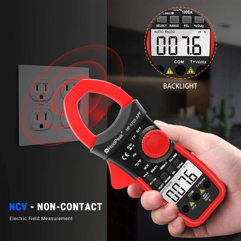 HOLDPEAK Digital Clamp Multimeter Connect with APP via Bluetooth HP-570S-APP