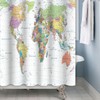 Xiaoterna World Map Shower Curtain Colourful Nautical Map Ocean Bathroom
