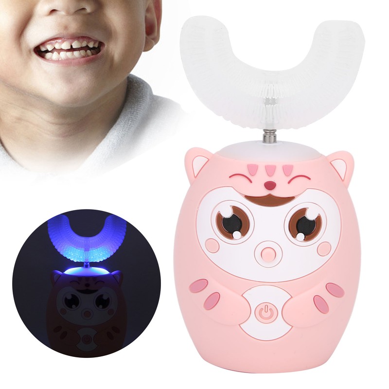 U Shaped Automatic Toothbrush Cartoon Ultrasonic Toothbrush Oral Cleaning Brush