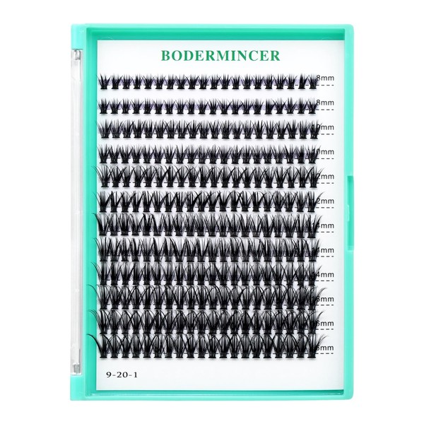 BODERMINCER 10 Root 60pcs 8-10-12-14-16mm Mixed Black Handmade False Eyelashes
