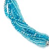Teal Blue Statement Necklace Multi-layer Beads Crystal Braided Chain Choker