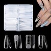 96Piezas Moldes de Uñas, 4 Estilos Extensión de Poli Gel