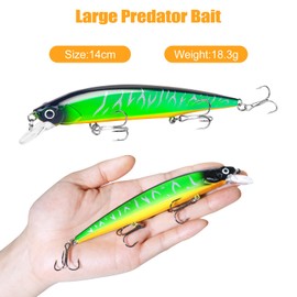 Pack of 5 Pike Baits, 14 cm/18.3 g Wobbler Pike, Large Artificial Bait, Zander for Fresh and Salt Water, Perch Bait, Zander Bait, Predatory Fish, Fishing Pike Bait Wobbler