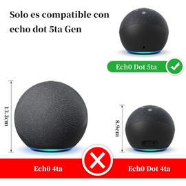 SPORTLINK Soporte Montado la Pared, Compatible con Dot 5, Instalación Perforada con Tornillo/Instalación en Pasta, el Cable se Puede Enrollar la Parte Posterior del Soporte, Ahorrando Espacio