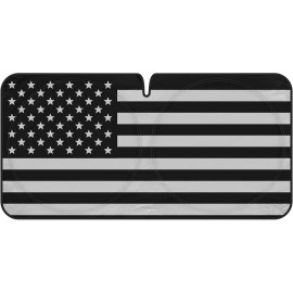 BDK AUTO USA Black American Flag Car Sun Shade with Patriotic Graphic (Medium 65" x 33")