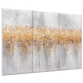 JBER Art Acoustic Panels, 6 Pack Self-Adhesive Large Wall Art Paintings for Wall Decoration, Sound Absorbing Panels for Living Room(The Golden Shore, 72×48")
