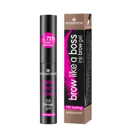 essence brow like a boss ink brow gel, eyebrow gel, no. 01, brown, long-lasting, express result, vegan, waterproof, no microplastic particles, nanoparticles free, pack of 1 (4 ml)