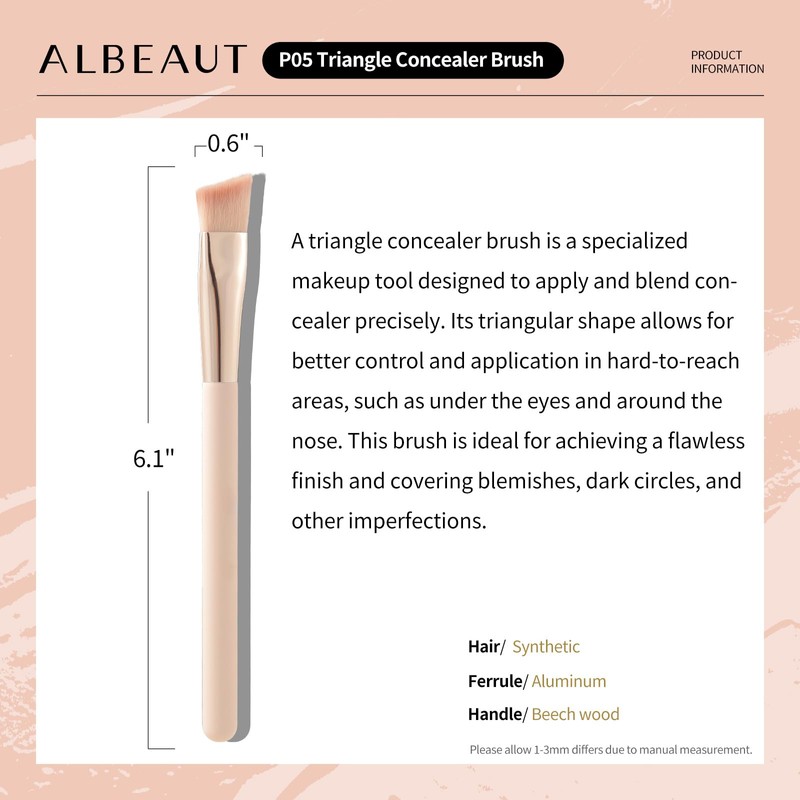 Albeaut Trangle Under Eye Concealer Brush for Liquid and Cream