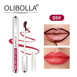 OLIBOLLA Peel-Off Lip Liner Stain - Long Lasting Waterproof Hydrating Formula with Hyaluronic Acid & Vitamin E - 3.5ml Makeup Cosmetic Eyeliner Lipliner Matte Moisturizer Moisture Hydrate Moisturizing 1#:_5#